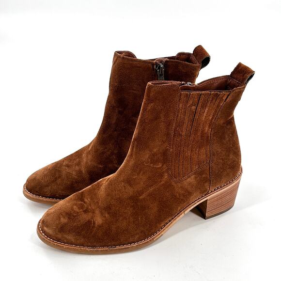 Paul Green Women Sante Western Cowboy Italian Brown Suede Boots size 7 - Picture 4 of 9